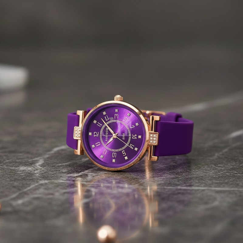 Purple Hot Watch For Girls By Silent Pakistan
